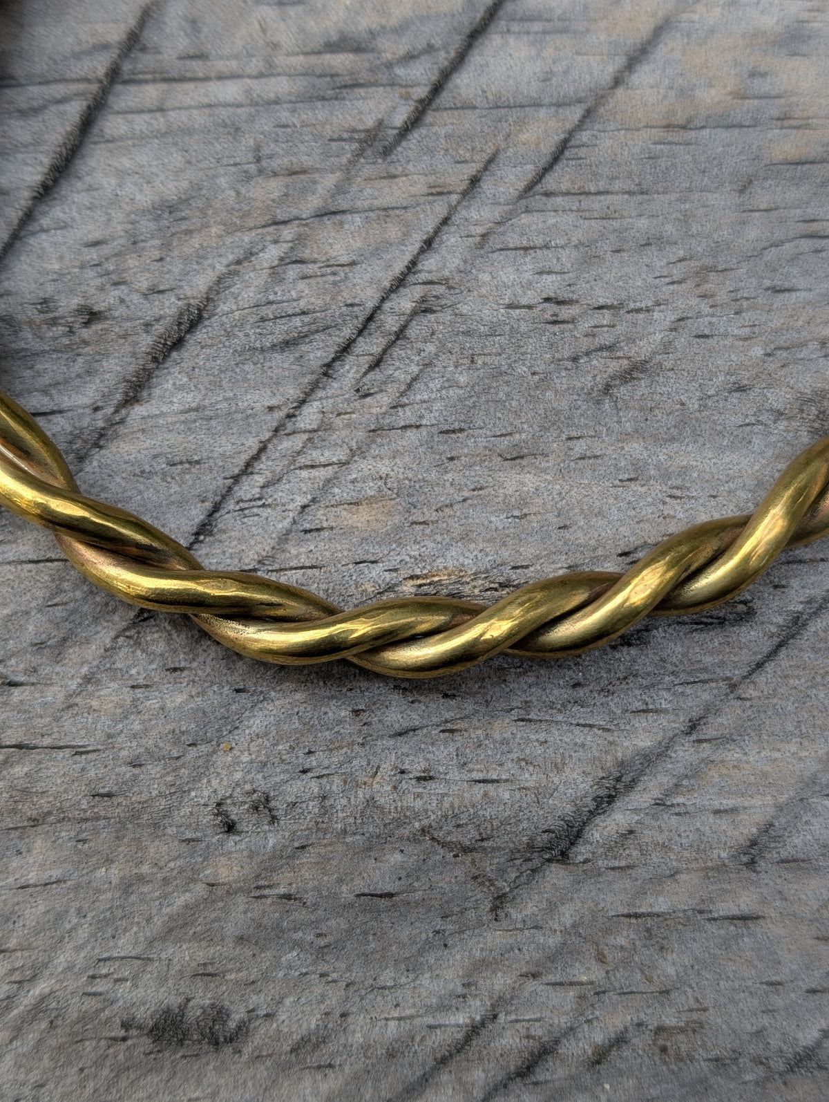 Heavy Twisted Brass Bracelet