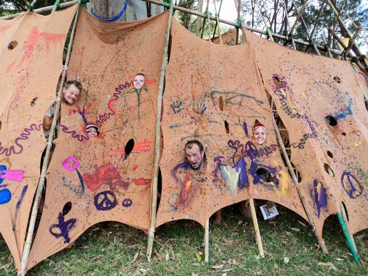 The Cocoon, Peats Ridge Festival, 2010. Bamboo, cloth.