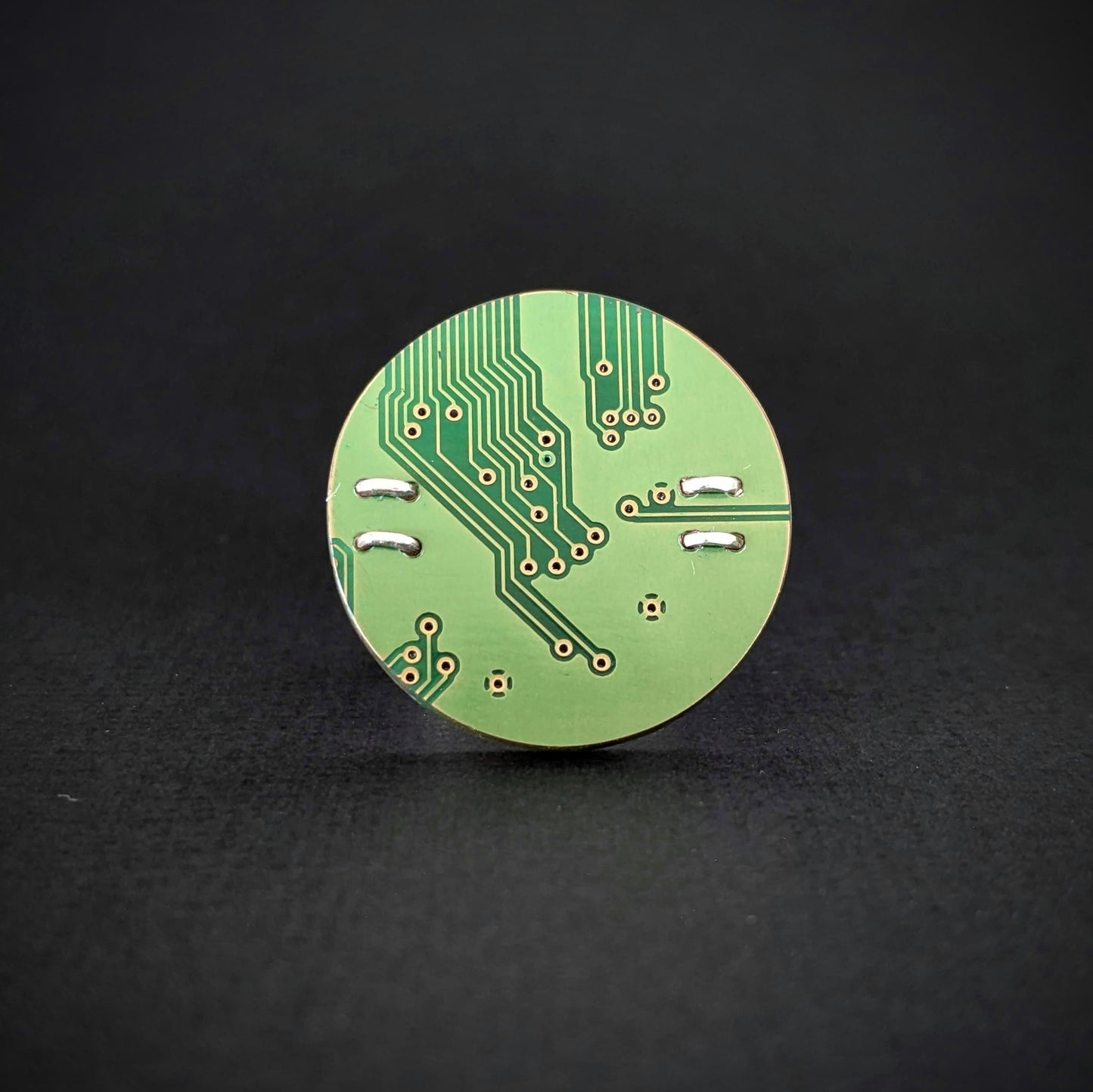 Sterling Silver Dark Green Circuit Board Ring