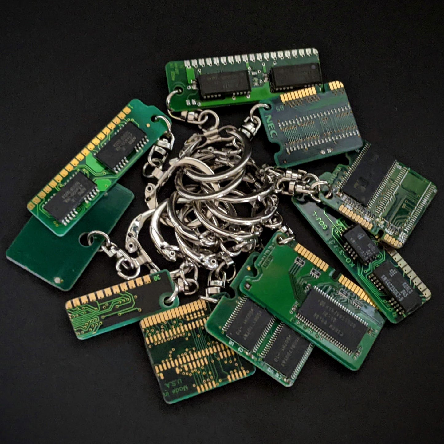 Dark Green Circuit Board Keyring 50-Pack
