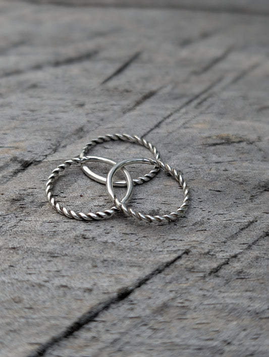 Fine Twist Ring Sterling Silver