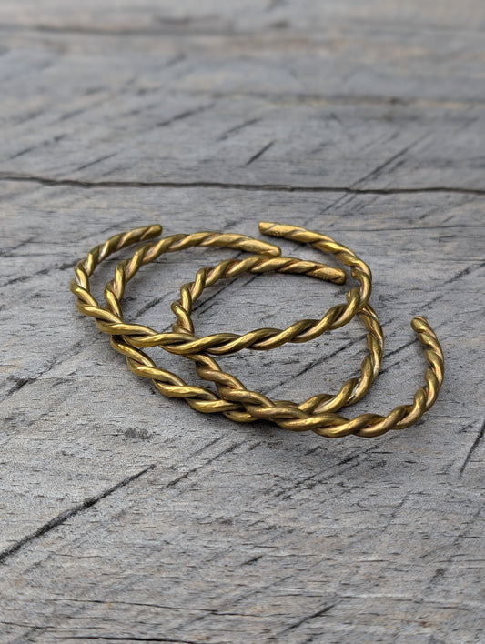 Heavy Twisted Brass Bracelet