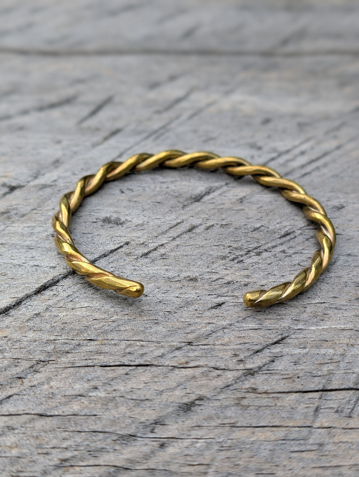 Heavy Twisted Brass Bracelet
