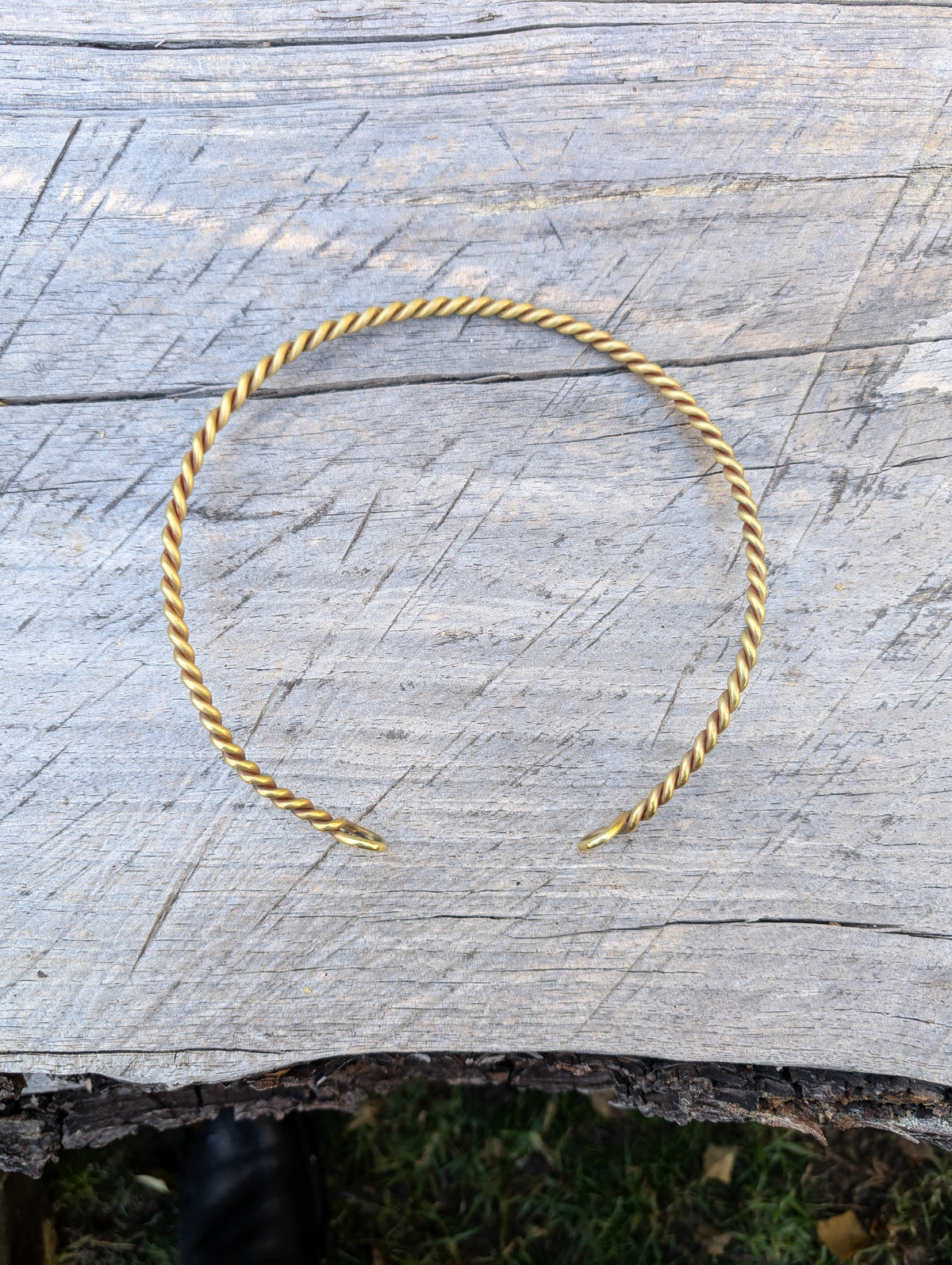 Heavy Twisted Brass Neck Torc