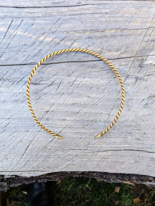 Heavy Twisted Brass Neck Torc